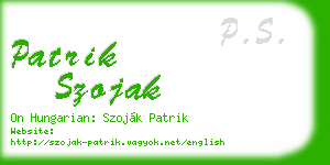 patrik szojak business card