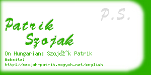 patrik szojak business card